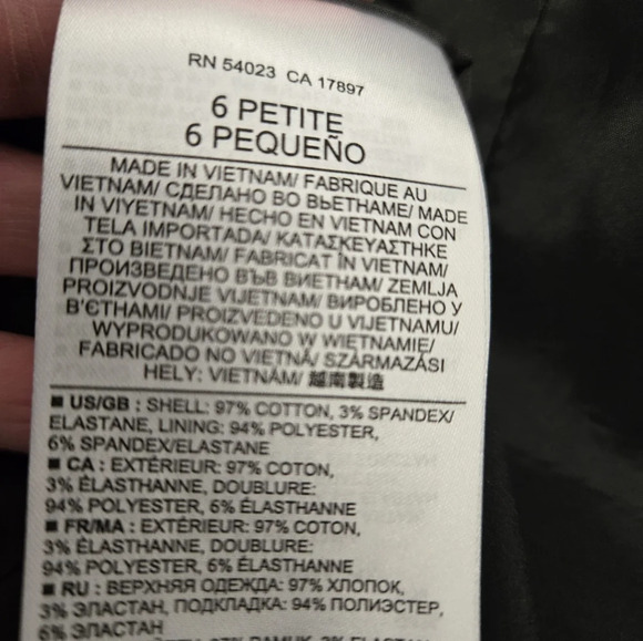 BANANA REPUBLIC black/ beige lightweight cropped jacket. Size 6P - Picture 9 of 11